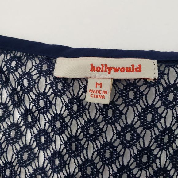 Hollywould Women's Medium Boho Style Blouse with 3/4 Sleeves - Picture 3 of 11